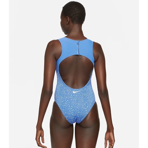 Nike Swim Women's Blue/White Open Back One Piece, Small - Picture 5 of 9